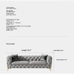 Elegant Solid Wood & Stainless Steel Sofa with PU Leather Upholstery – Chic Modern Design for Stylish Living Rooms fmfd-5051