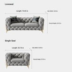 Elegant Solid Wood & Stainless Steel Sofa with PU Leather Upholstery – Chic Modern Design for Stylish Living Rooms fmfd-5051