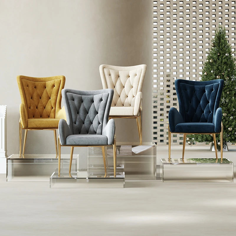 Elegant Solid Wood Armchair with Stainless Steel Legs and PU Leather Upholstery - Modern Luxury Seating for Home and Office fmfd-5052