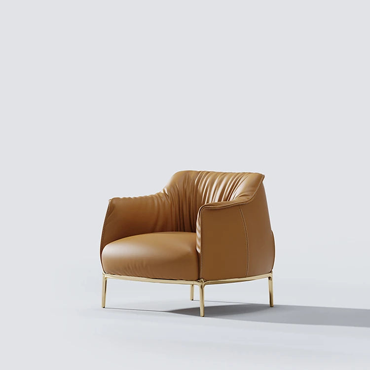 Stylish Solid Wood Chair with PU Leather Upholstery and Gold Legs - Modern Comfort for Your Home fmfd-5053