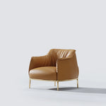 Stylish Solid Wood Chair with PU Leather Upholstery and Gold Legs - Modern Comfort for Your Home fmfd-5053
