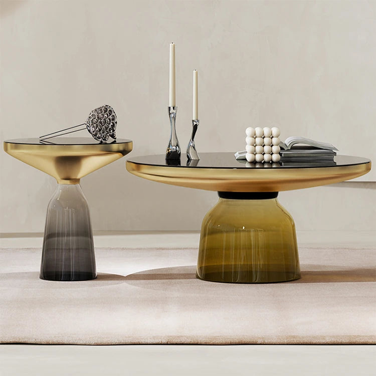 Stylish Tempered Glass Tea Table Set - Modern Living Room Accent Furniture for Chic Interiors fmfd-5054