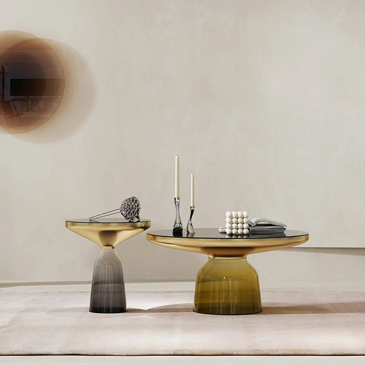 Stylish Tempered Glass Tea Table Set - Modern Living Room Accent Furniture for Chic Interiors fmfd-5054