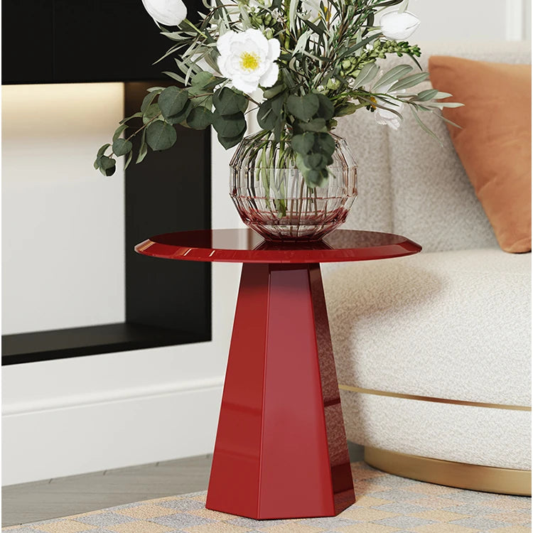 Stylish Modern Red Tea Table with Multi-layer Board Design for Living Room Decor fmfd-5055