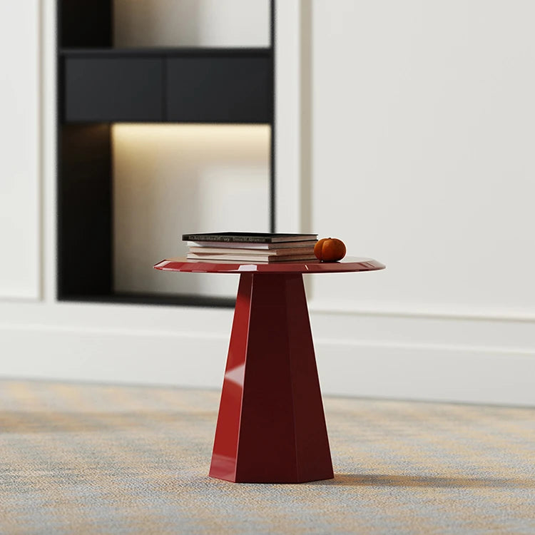 Stylish Modern Red Tea Table with Multi-layer Board Design for Living Room Decor fmfd-5055