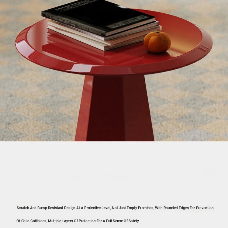 Stylish Modern Red Tea Table with Multi-layer Board Design for Living Room Decor fmfd-5055