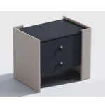 Stylish Oak Multi-Layer Board Bedside Cupboard with PU Leather Finish - Modern Storage Solution for Your Bedroom fmfd-5057