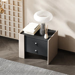 Stylish Oak Multi-Layer Board Bedside Cupboard with PU Leather Finish - Modern Storage Solution for Your Bedroom fmfd-5057