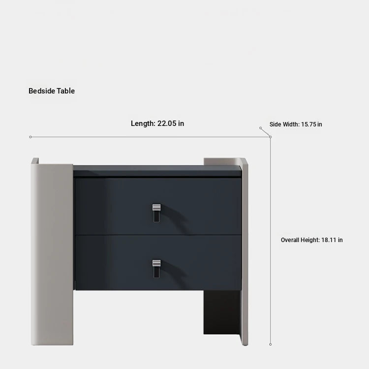 Stylish Oak Multi-Layer Board Bedside Cupboard with PU Leather Finish - Modern Storage Solution for Your Bedroom fmfd-5057