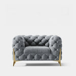 Chic Blue Velvet Sofa with Pine Stainless Frame - Modern Design for Cozy Living Rooms fmfd-5060