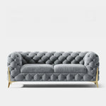 Chic Blue Velvet Sofa with Pine Stainless Frame - Modern Design for Cozy Living Rooms fmfd-5060