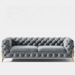 Chic Blue Velvet Sofa with Pine Stainless Frame - Modern Design for Cozy Living Rooms fmfd-5060