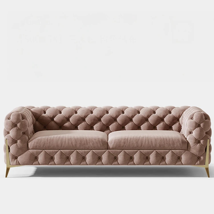 Chic Blue Velvet Sofa with Pine Stainless Frame - Modern Design for Cozy Living Rooms fmfd-5060