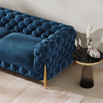 Chic Blue Velvet Sofa with Pine Stainless Frame - Modern Design for Cozy Living Rooms fmfd-5060