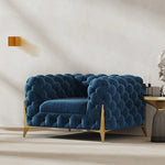 Chic Blue Velvet Sofa with Pine Stainless Frame - Modern Design for Cozy Living Rooms fmfd-5060