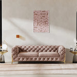 Chic Blue Velvet Sofa with Pine Stainless Frame - Modern Design for Cozy Living Rooms fmfd-5060