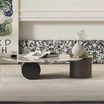 Elegant Marble Multi-layer Board Stainless Steel Coffee Table – Modern Round Design for Living Room Decor fmfd-5063