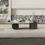 Elegant Marble Multi-layer Board Stainless Steel Coffee Table – Modern Round Design for Living Room Decor fmfd-5063