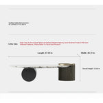 Elegant Marble Multi-layer Board Stainless Steel Coffee Table – Modern Round Design for Living Room Decor fmfd-5063