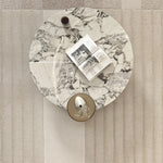 Elegant Marble Multi-layer Board Stainless Steel Coffee Table – Modern Round Design for Living Room Decor fmfd-5063