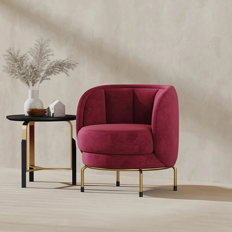 Modern Solid Wood Accent Chair in Stylish Burgundy - Perfect for Contemporary Living Spaces fmfd-5065