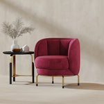 Modern Solid Wood Accent Chair in Stylish Burgundy - Perfect for Contemporary Living Spaces fmfd-5065