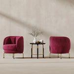 Modern Solid Wood Accent Chair in Stylish Burgundy - Perfect for Contemporary Living Spaces fmfd-5065