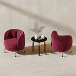 Modern Solid Wood Accent Chair in Stylish Burgundy - Perfect for Contemporary Living Spaces fmfd-5065