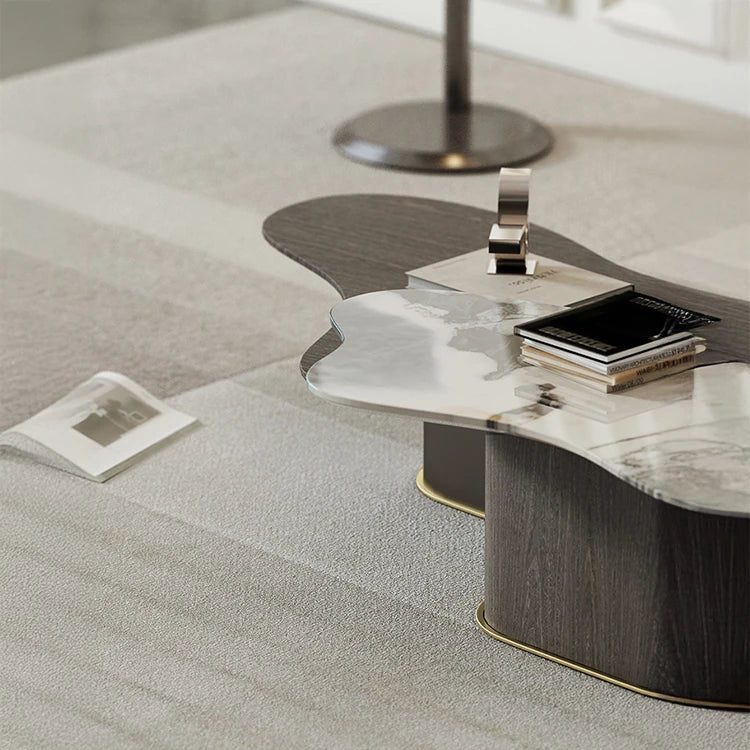 Stylish Marble Multi-Layer Coffee Table - Modern Design for Elegant Living Spaces fmfd-5075