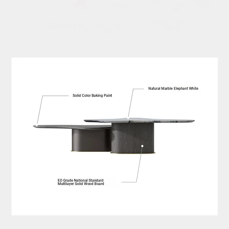 Stylish Marble Multi-Layer Coffee Table - Modern Design for Elegant Living Spaces fmfd-5075
