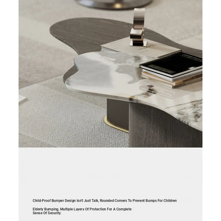 Stylish Marble Multi-Layer Coffee Table - Modern Design for Elegant Living Spaces fmfd-5075