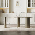 Elegant Marble Dining Table - Modern Oval Design for Stylish Dining Spaces fmfd-5078