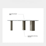 Elegant Marble Dining Table - Modern Oval Design for Stylish Dining Spaces fmfd-5078