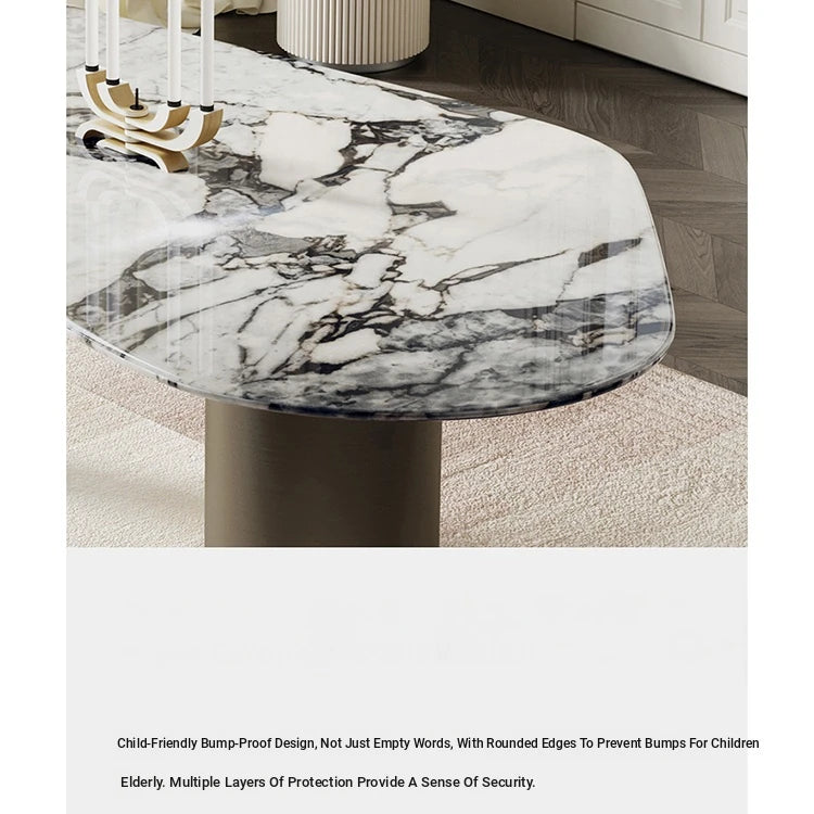 Elegant Marble Dining Table - Modern Oval Design for Stylish Dining Spaces fmfd-5078