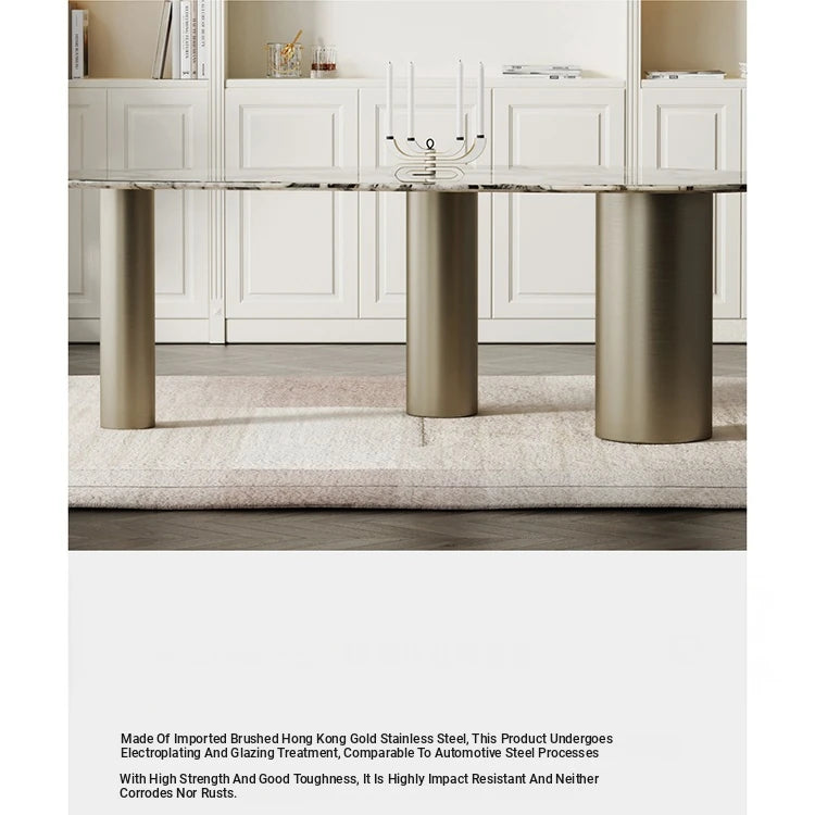 Elegant Marble Dining Table - Modern Oval Design for Stylish Dining Spaces fmfd-5078