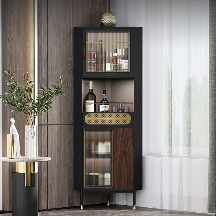 Stylish Multi-layer Board and Glass Cabinet with Stainless Accents – Perfect for Modern Living Spaces fmsjj-4200