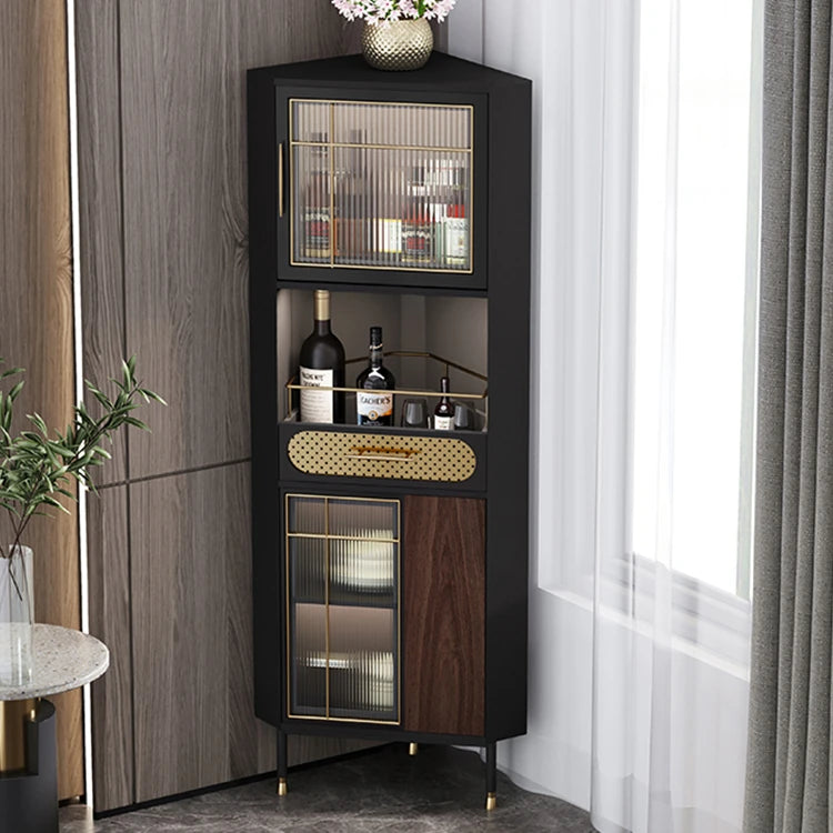 Stylish Multi-layer Board and Glass Cabinet with Stainless Accents – Perfect for Modern Living Spaces fmsjj-4200