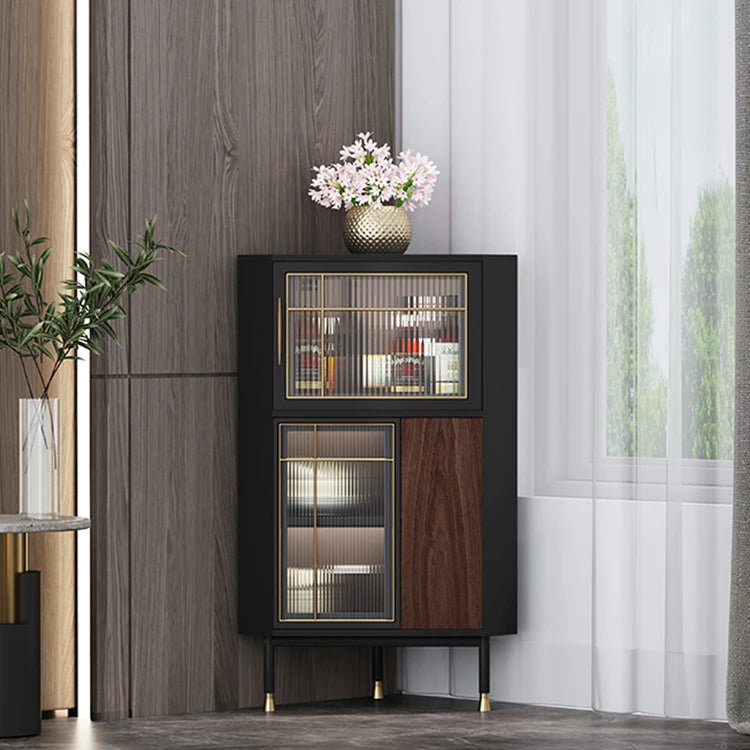Stylish Multi-layer Board and Glass Cabinet with Stainless Accents – Perfect for Modern Living Spaces fmsjj-4200