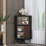 Stylish Multi-layer Board and Glass Cabinet with Stainless Accents – Perfect for Modern Living Spaces fmsjj-4200