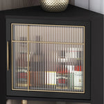 Stylish Multi-layer Board and Glass Cabinet with Stainless Accents – Perfect for Modern Living Spaces fmsjj-4200