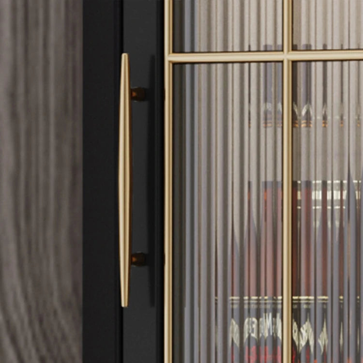 Stylish Multi-layer Board and Glass Cabinet with Stainless Accents – Perfect for Modern Living Spaces fmsjj-4200