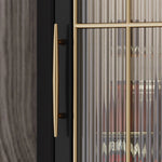 Stylish Multi-layer Board and Glass Cabinet with Stainless Accents – Perfect for Modern Living Spaces fmsjj-4200