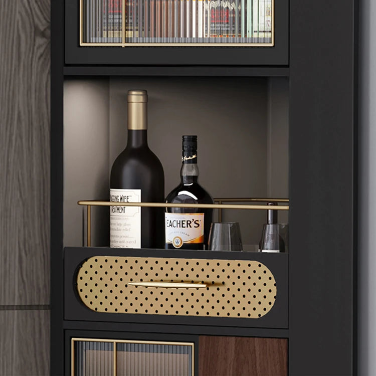 Stylish Multi-layer Board and Glass Cabinet with Stainless Accents – Perfect for Modern Living Spaces fmsjj-4200