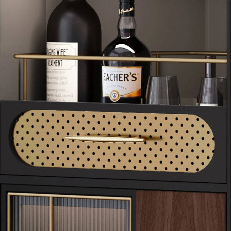 Stylish Multi-layer Board and Glass Cabinet with Stainless Accents – Perfect for Modern Living Spaces fmsjj-4200