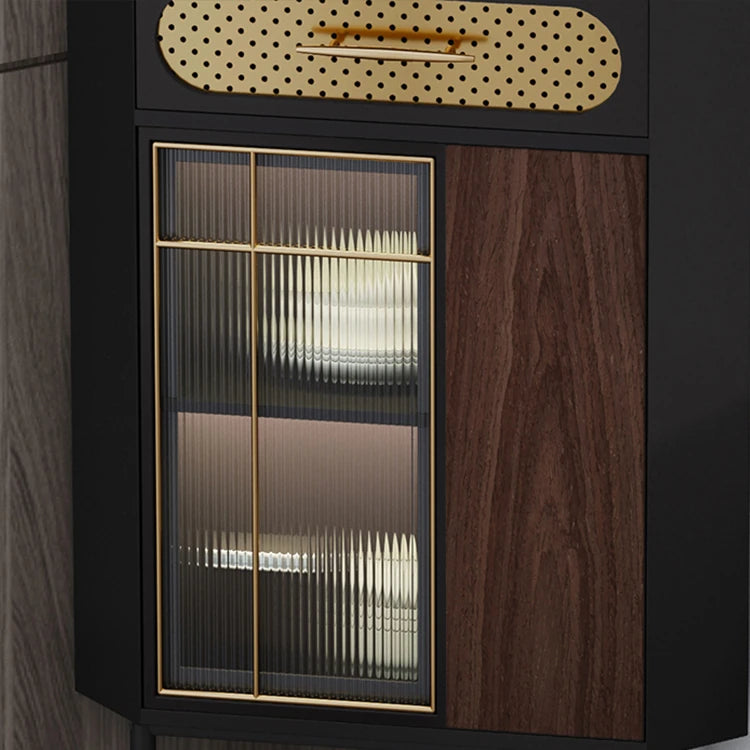 Stylish Multi-layer Board and Glass Cabinet with Stainless Accents – Perfect for Modern Living Spaces fmsjj-4200