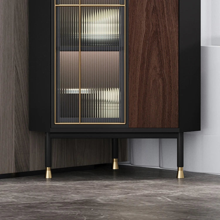 Stylish Multi-layer Board and Glass Cabinet with Stainless Accents – Perfect for Modern Living Spaces fmsjj-4200