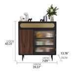 Sleek Multi-layer Board Cabinet with Stainless Glass - Modern Chic Storage Solution fmsjj-4201