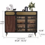 Sleek Multi-layer Board Cabinet with Stainless Glass - Modern Chic Storage Solution fmsjj-4201