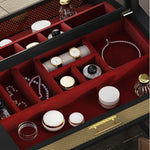 Luxurious Multi-Layer Makeup Table with Stainless Glass Finish - Elegant Design for Your Beauty Space fmsjj-4202