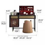 Luxurious Multi-Layer Makeup Table with Stainless Glass Finish - Elegant Design for Your Beauty Space fmsjj-4202